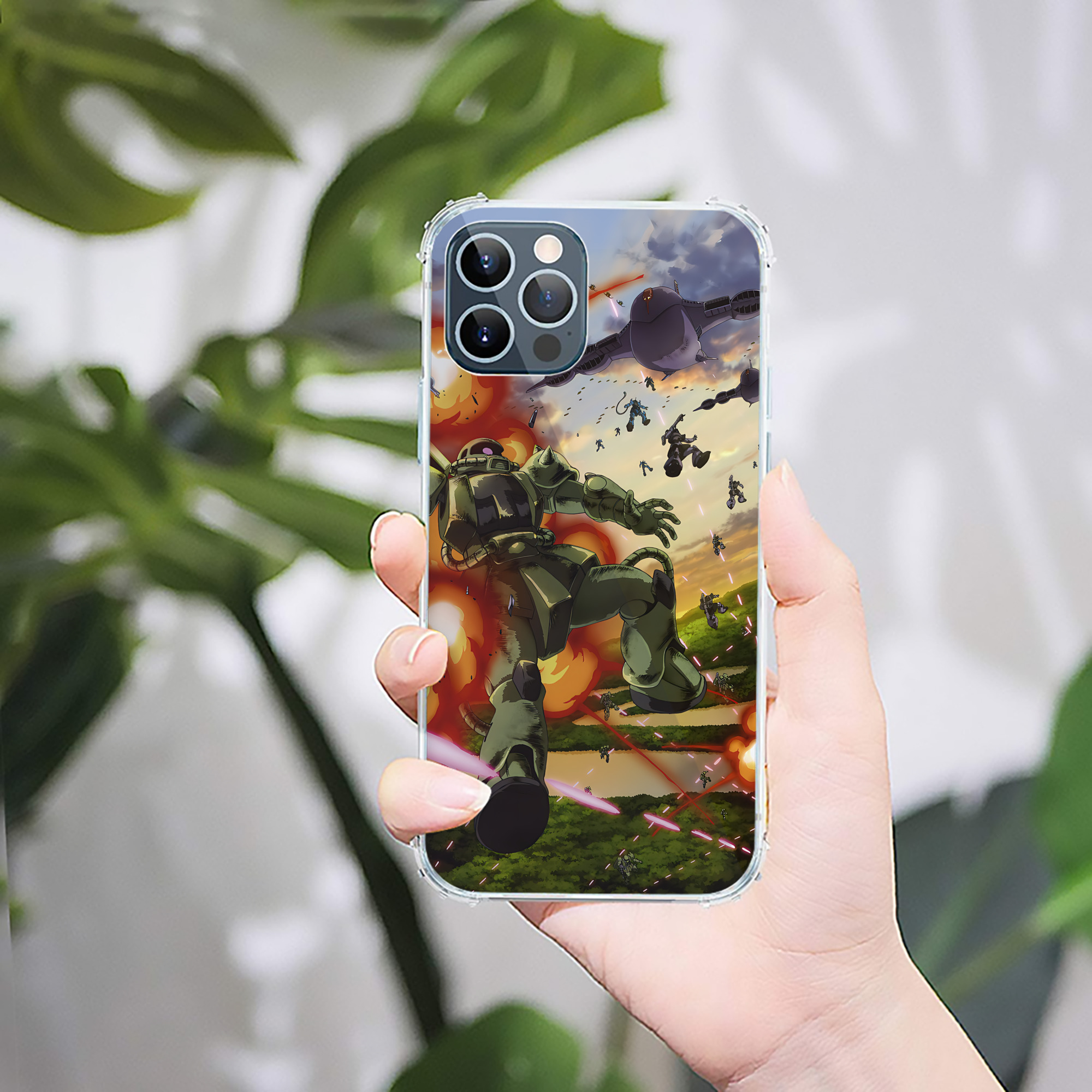 （画像用） 機動戦士ガンダム Mobile Suit Gundam 【iPhone 12シリーズ対応】透明スマホケース（クリアソフトケース）